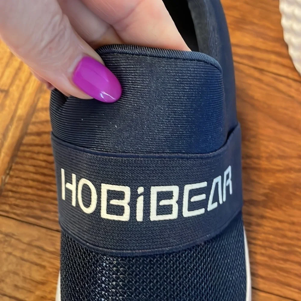 HOBIBEAR slip on boys girls walking running sneakers LIGHTWEIGHT blue white 13.5